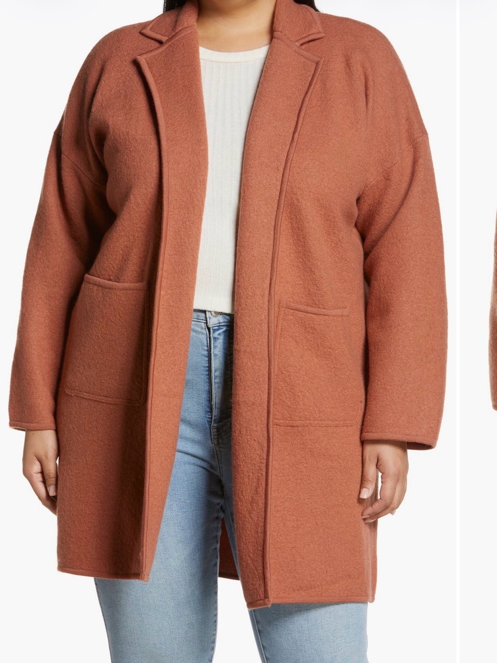 Madewell Dorinda Longline Coatigan in Rust
